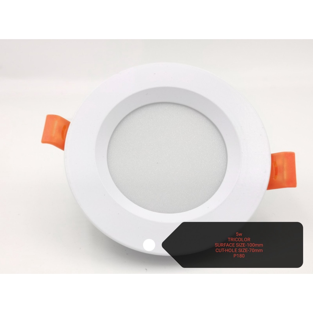 LED Downlight 3 Color Tone 5W Recessed Pin Lights Panel Ceiling Light