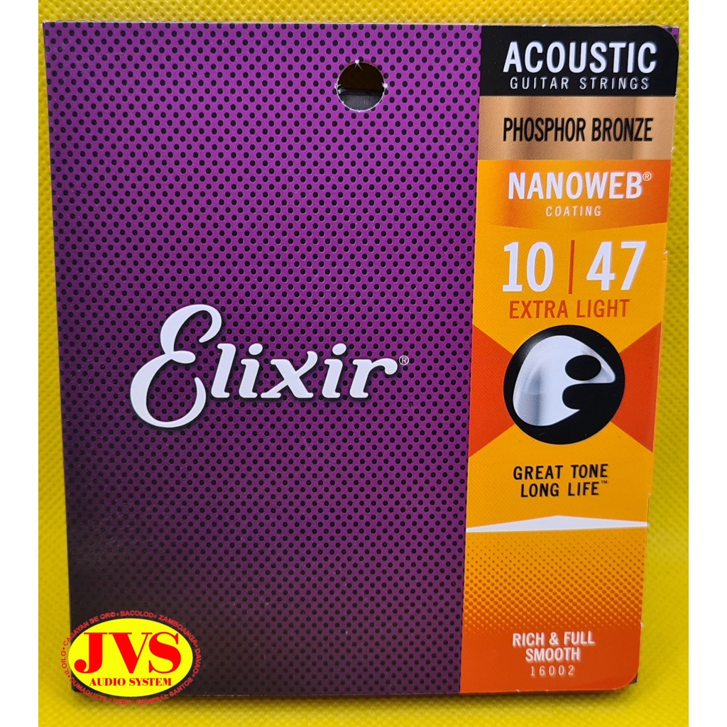 Elixir Phosphor Bronze Standard Gauge Acoustic Guitar Strings with