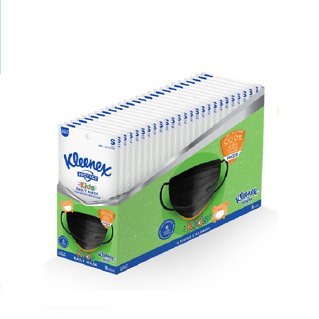 Kleenex Protect Kids Daily Face Mask (Small) X 25 Pack (75 Masks