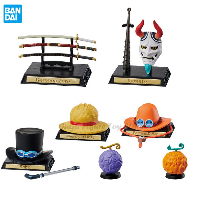 Original Bandai One Piece Gashapon Anime Figure Devil Fruit Straw Hat