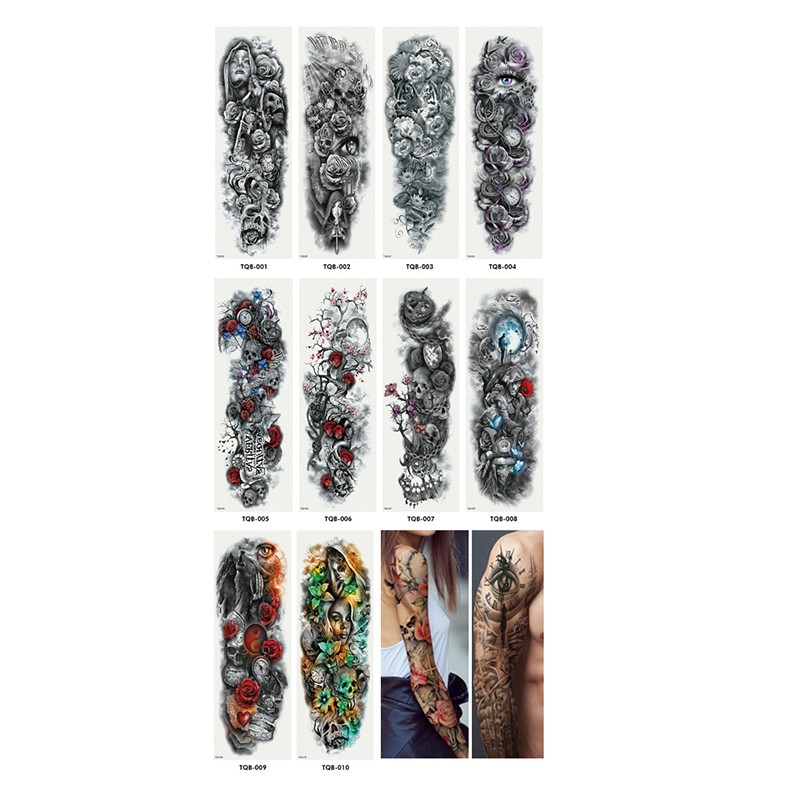 Women Men Waterproof 3d Arm Tattoo Temporary Tattoos Sticker Fake Tatoo Shopee Philippines 0843