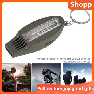 1pc 4-in-1 Outdoor Multifunctional Whistle With Compass, Magnifying Glass,  And Thermometer For Hiking & Camping