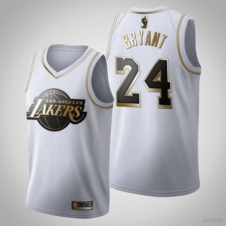 Men's Los Angeles Lakers Kobe Bryant 24 retro basketball jersey limited  edition vest gold black shirt