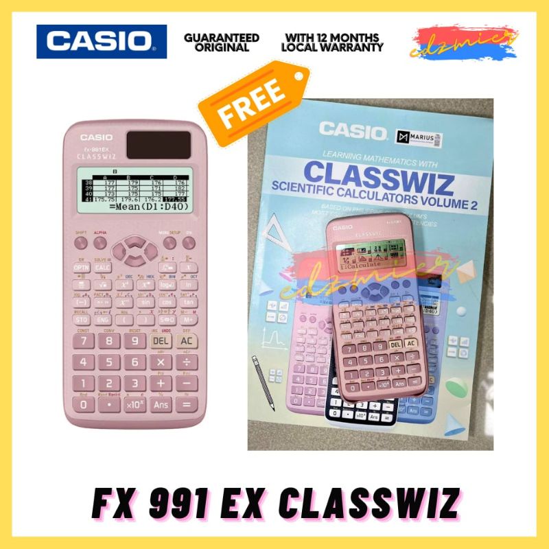 Authentic Casio Calculator fx-991ex Classwiz pink blue black scientific  Engr. Guides 991 ex