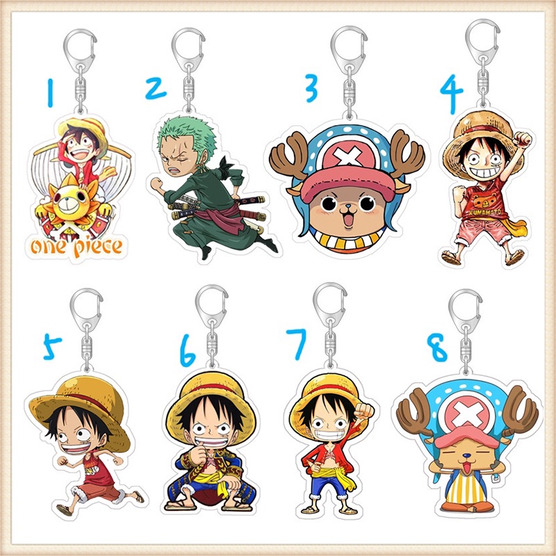 One Piece Straw Hat Luffy Key Chain Acrylic Bag Pendant Keyring ...