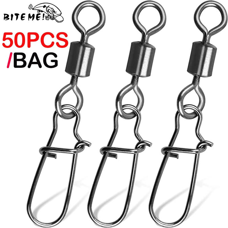 50PCS Fishing Swivels Bearing Connector Pin 10LB110LB Saltwater