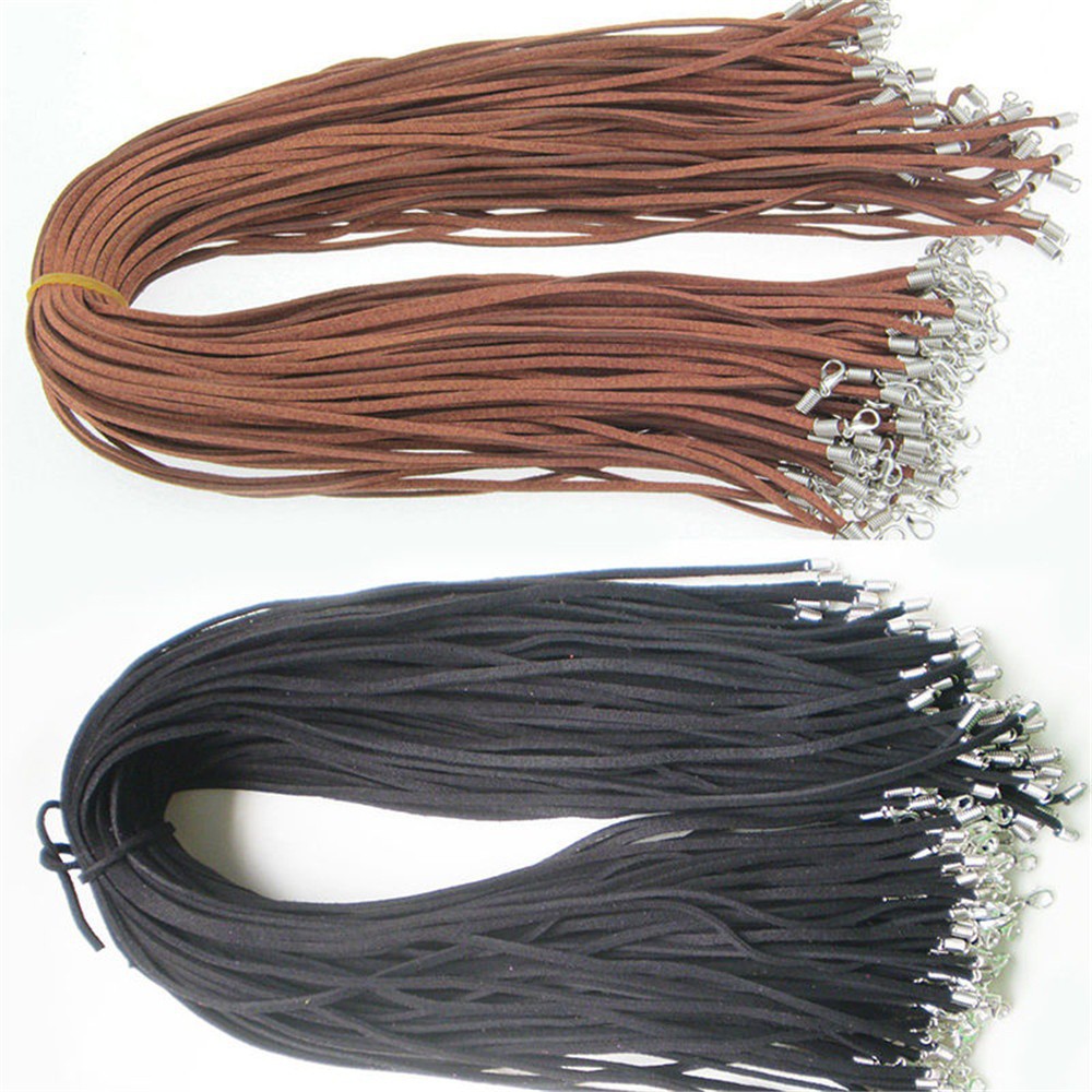 10pcs Black Brown Suede Leather String Necklace Cord Jewelry Making DIY
