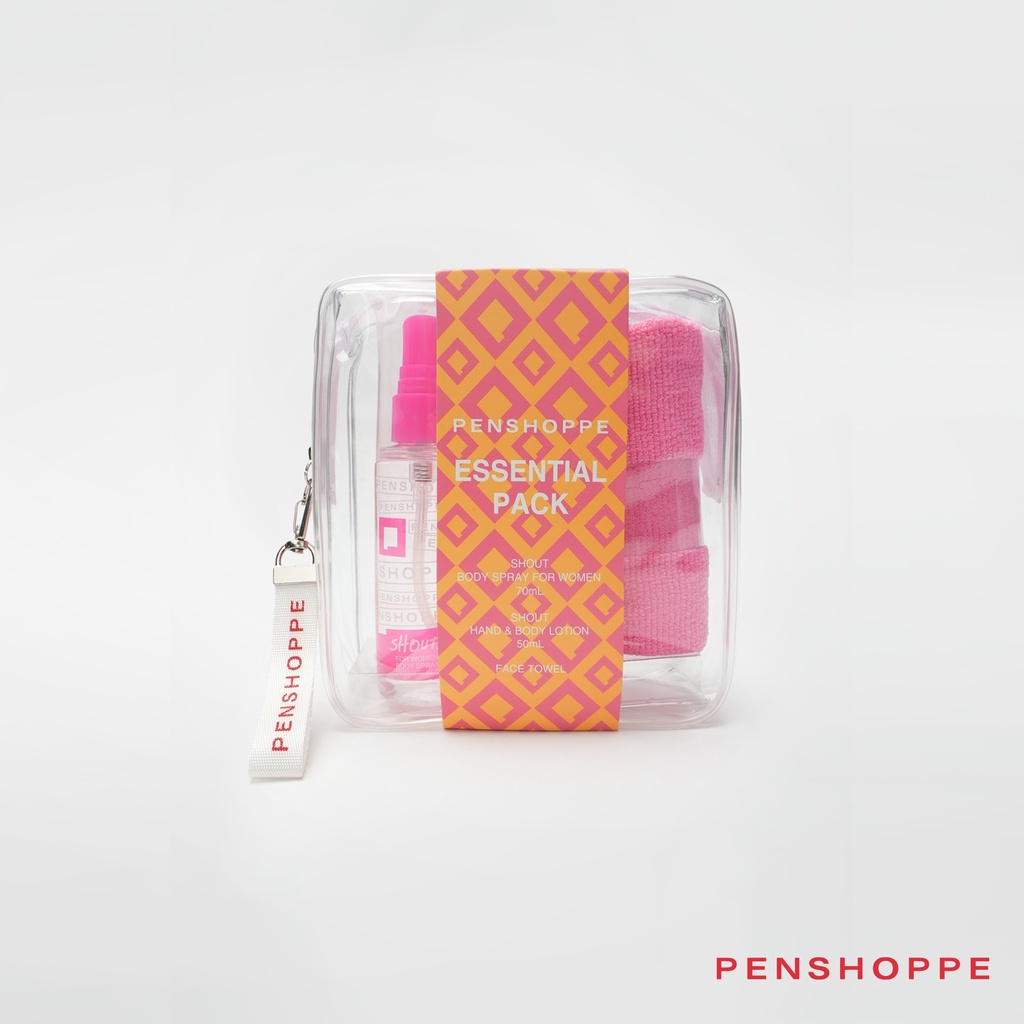 Penshoppe Shout 70ML Body Spray With 50ML Hand Lotion and Face Towel Gift  Set For Women