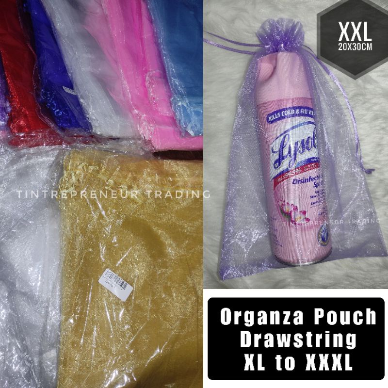 Big Sizes Organza Pouch Plain XL XXL Drawstring Gift Pouch Large ...