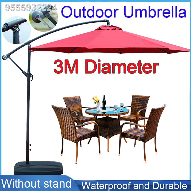 3.0M Big Outdoor Umbrella With Stand Garden Umbrella Parasol Umbrella