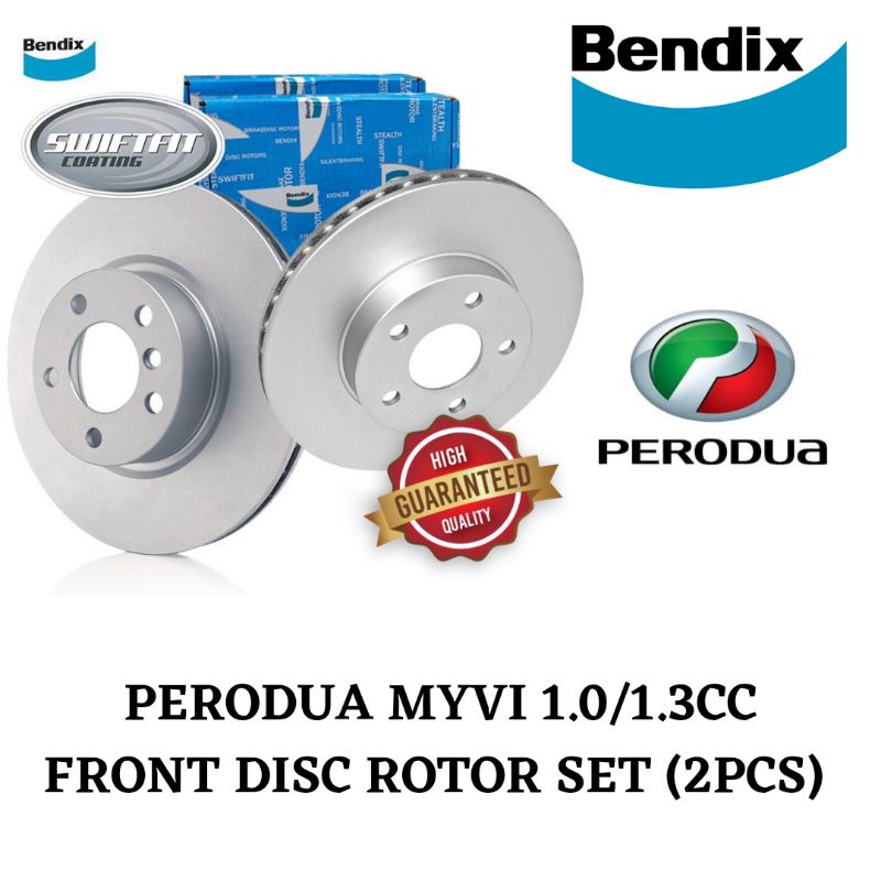 PERODUA MYVI 1.0/1.3 CC FRONT DISC ROTOR SET (BENDIX) | Shopee Philippines