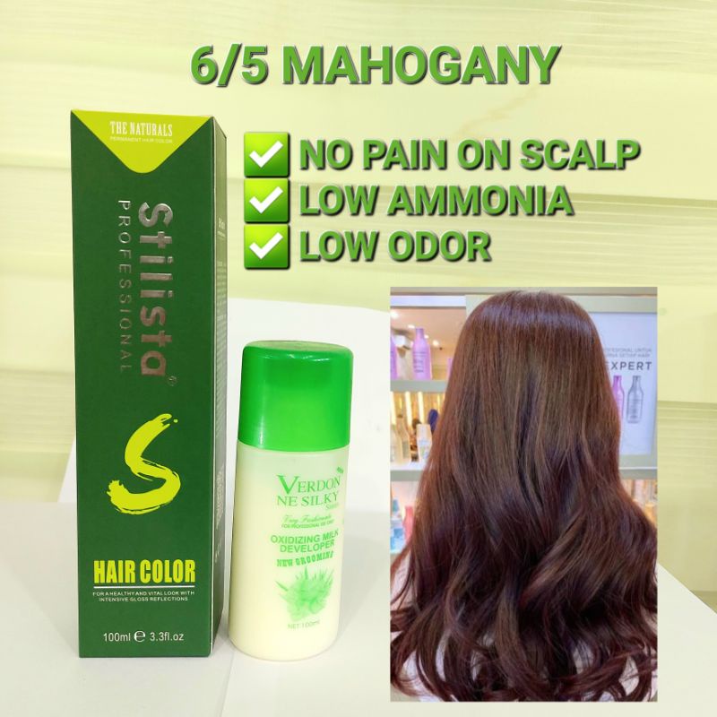STILISTA HAIR COLORING CREAM SET, MAHOGANY 6/5 LOW AMMONIA Shopee