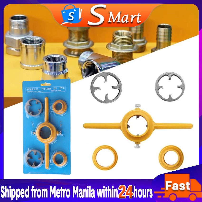 6 Pcs Pvc Thread Maker Durable Pipe Threader 1/2" 3/4" 1"Npt Tube