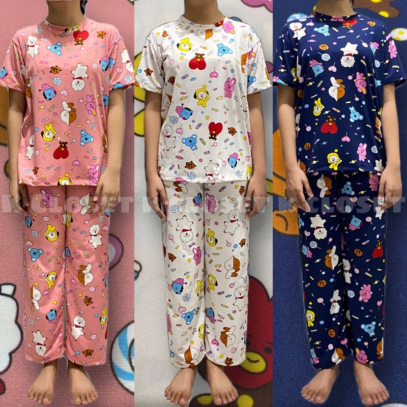 BTS BT21 Terno Pajamas for Kids S XL Shopee Philippines