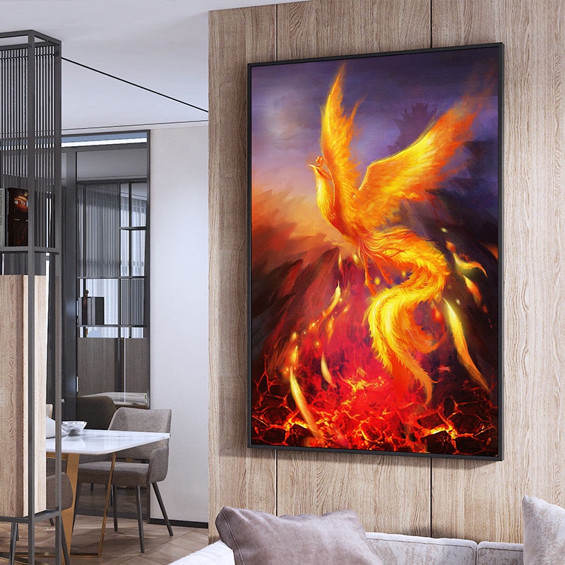 God Bird Fire Phoenix Turnet Plate Living Room Decoration Painting ...