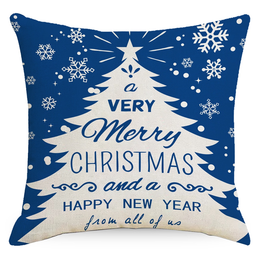 70×70,60×60,50×50,45×45,40×40,Pillow case Merry Christmas Blue.Happy