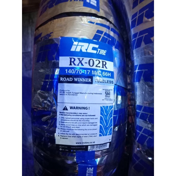 IRC Road Winner RX-02 Rear Motorcycle Tire - 140/70-17, H-Rated 4 thumbnail image