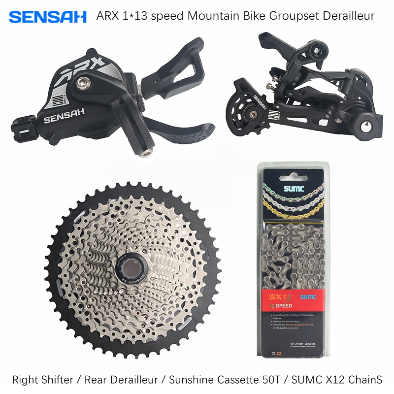 SENSAH ARX 13 speed Mountain Bike Groupset include Right Shifter Rear Derailleur Sunshine Cassette Sprocket 50T sumc 13S Chain Shopee Philippines