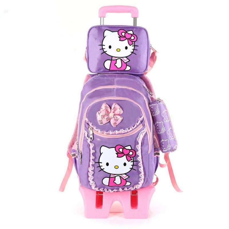 Hello kitty cheap trolley school bag