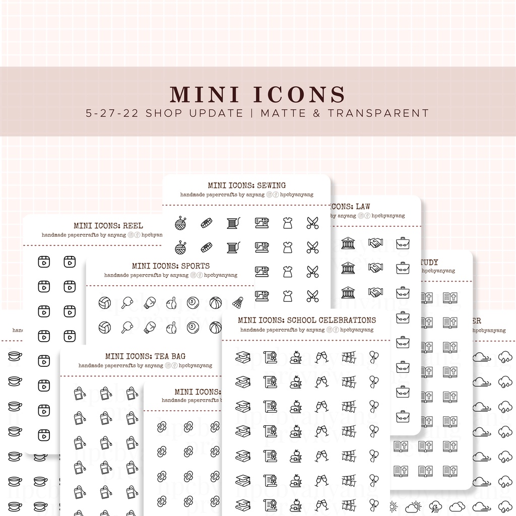 Mini Icons - 052722 | Functional Planner Stickers for your planners and ...