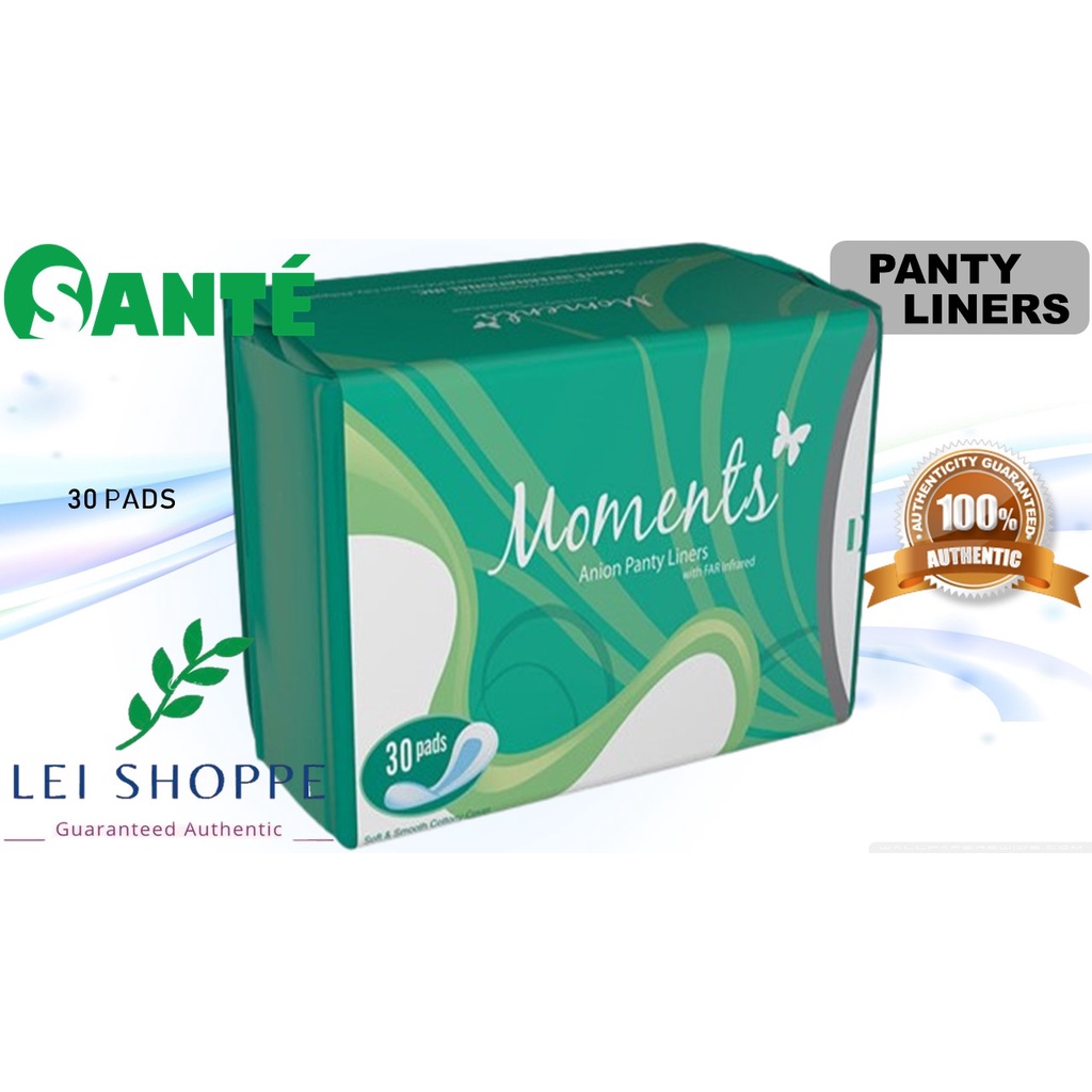 SANTE Moments Anion PANTY LINERS with FAR Infrared [30 Pads] Shopee