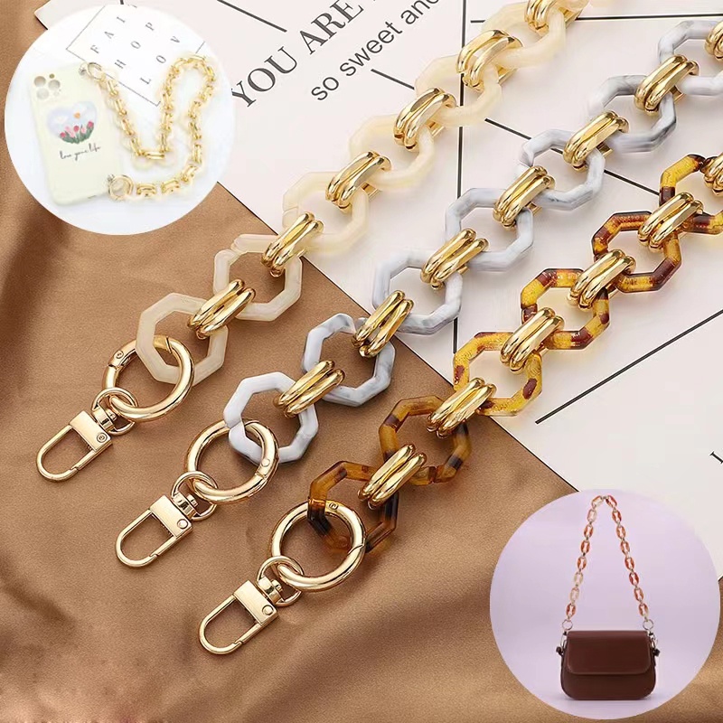 60/120cm Acrylic Chain for Women Handbag Replacement Detachable Colorful  Bag Strap Ornament Accessor