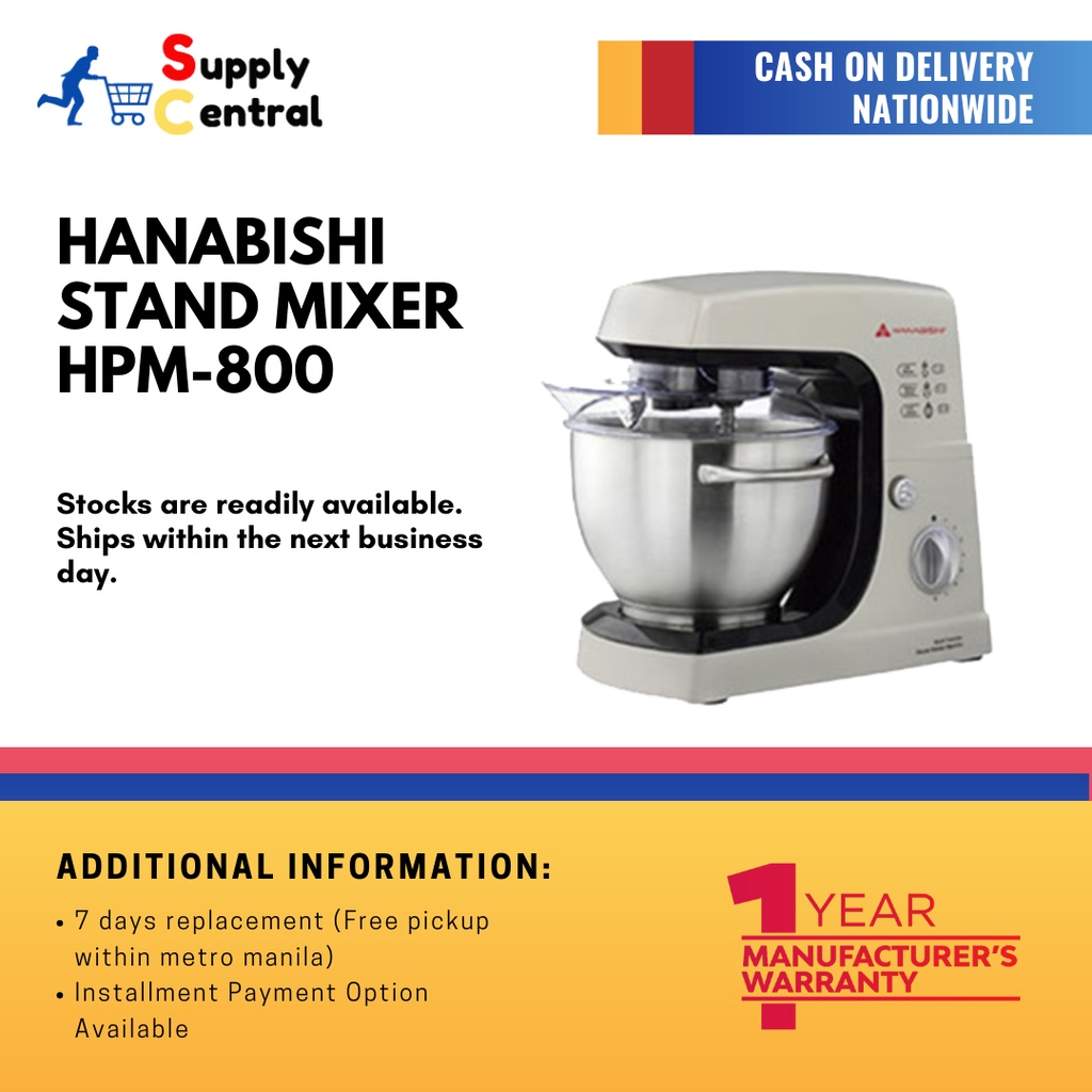 Hanabishi Stand Mixer HPM 800 (Supply Central) Shopee Philippines
