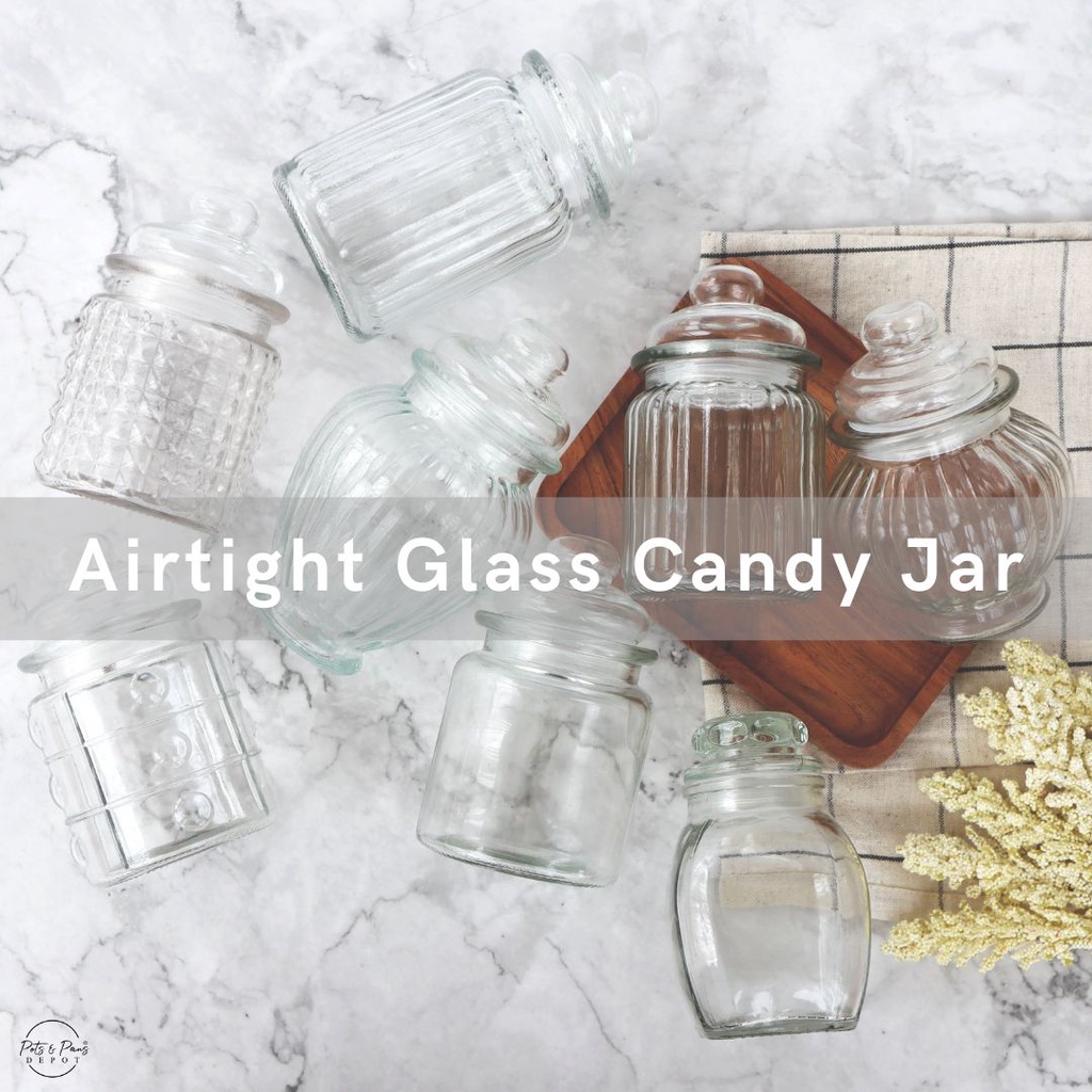 Red Cherry Airtight Round Glass Jar w/ Lock