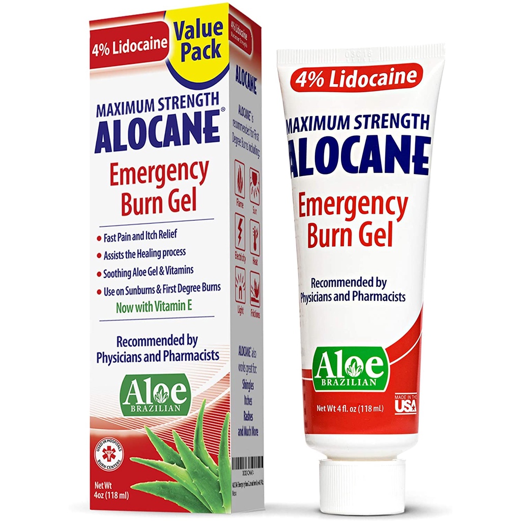 Alocane Maximum Strength Emergency Burn Gel with Vitamin E, 4 oz