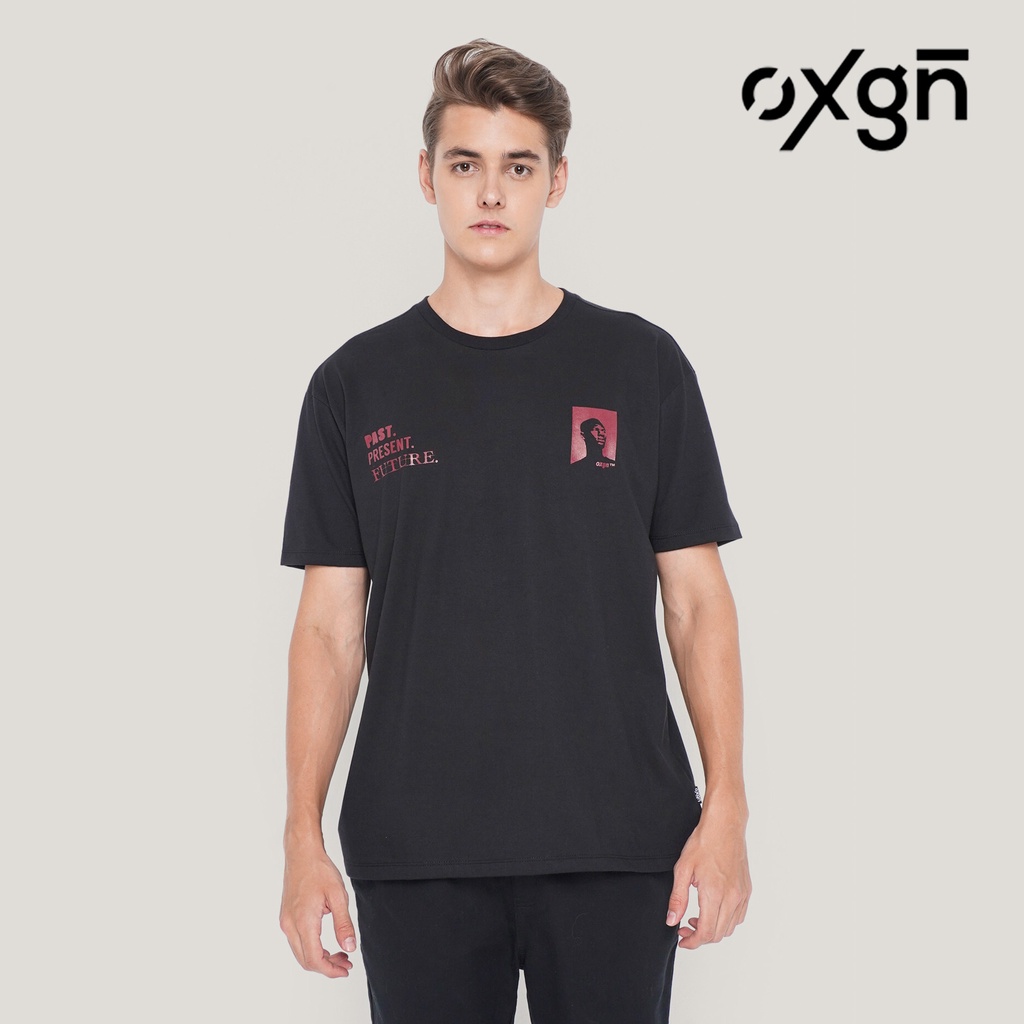 OXGN Past Present Future Easy Fit Graphic T-Shirt For Men (Black ...