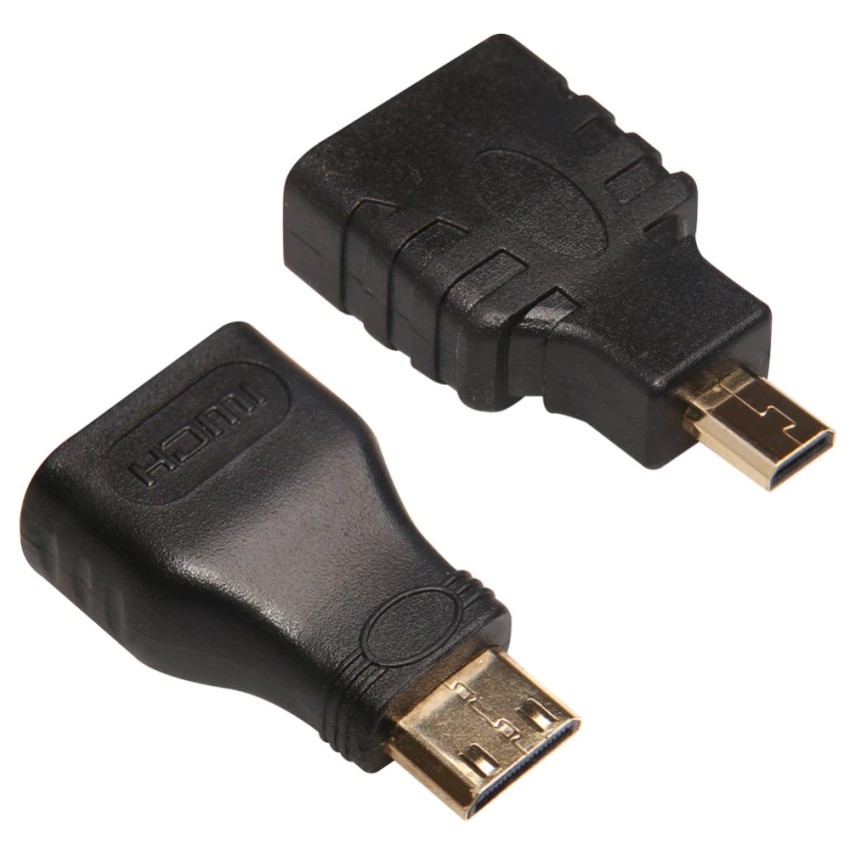 Mini Hdmi Male To Hdmi Female + Micro To Hdmi Adapter(2 Clasei 