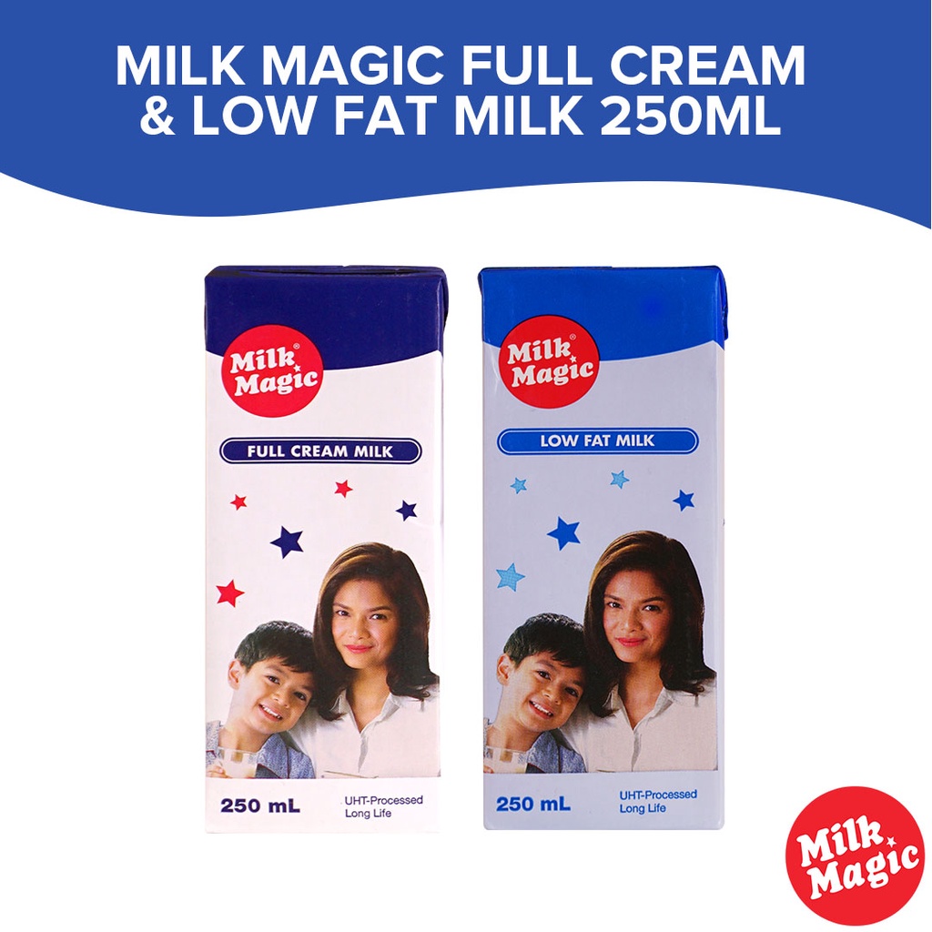 Milk Magic Full Cream And Low Fat Milk 250ml Expiry Date 02 07 2025 Shopee Philippines