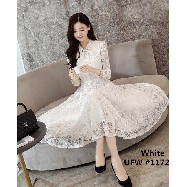 UFW 1172 Korean Wedding Dress Long Sleeve Lace Dress Shopee Philippines