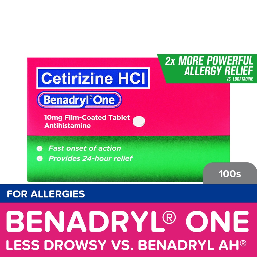 Benadryl One 10mg 100s allergy no drowsy Shopee Philippines