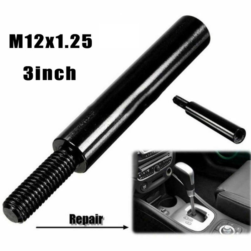 Shift Knob Extender 3 Inch Black M12X1.25 Shifter Stick Lever Extension