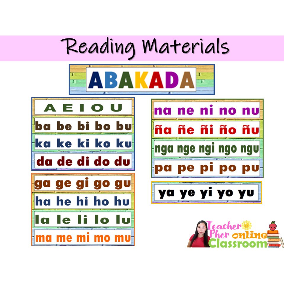 Abakada reading charts classroom design abakada for kids teacher pher