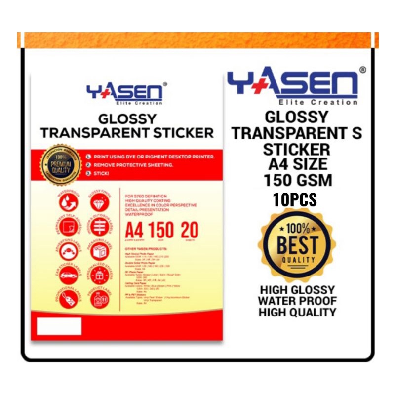 Yasen Glossy Transparent Sticker