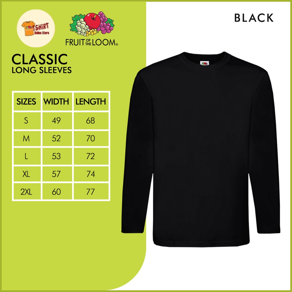 Fruit of the outlet loom sweatshirt size chart