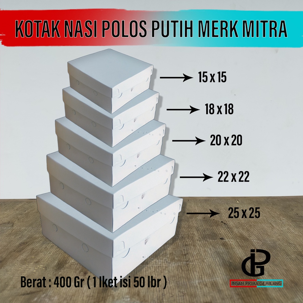 Rice Box / TPS Box / Plain White Box 1 Bunch contains 50 sheets ...