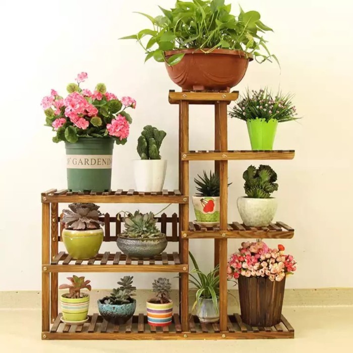 KAYU Teak Wood Minimalist Flower Rack | Shopee Philippines