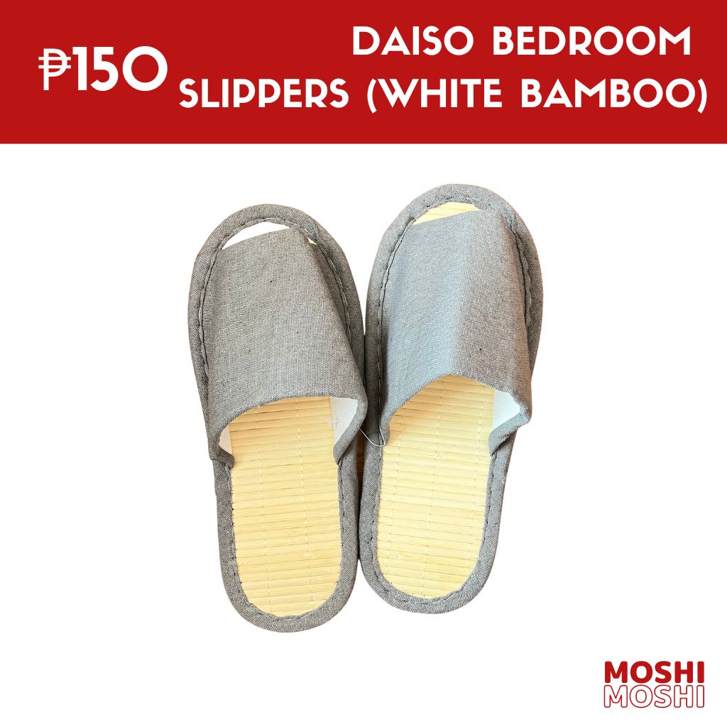 Daiso Bedroom Slippers (White Bamboo) Shopee Philippines