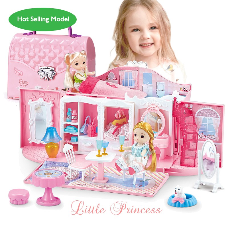 Hot New Barbie Princess Doll House Toy Set Pretend Play with 30