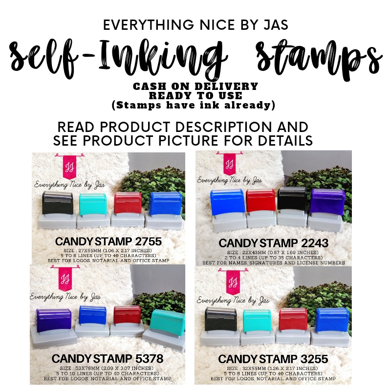 Candy Notarial SelfInking Stamp (Personalized/Made to order) Shopee