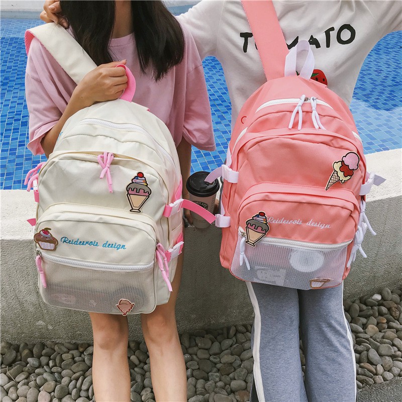 Korean ulzzang backpack with snail cream pattern (with backpack cream
