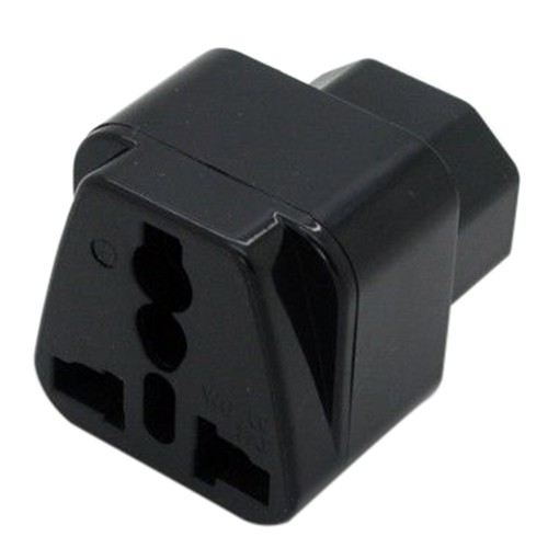 Iec C To Universal Female Power Adapter Ac Power Plug Black