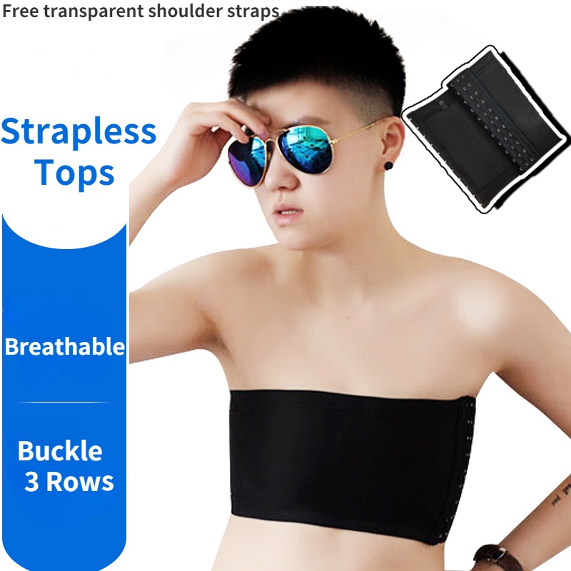 Corset Breast Binder Tube Tight Tops Shaper Vest Straps Buckle