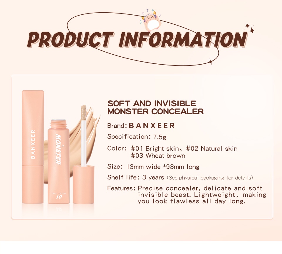 BANXEER Waterproof Concealer Stick Full Coverage Matte Smooth Conceal ...