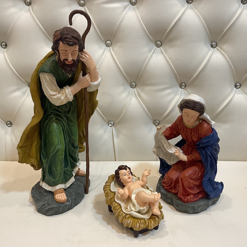 Holy Family / Belen set; Joseph 40 cm, Mary 38 cm, Jesus 16 cm - Large ...