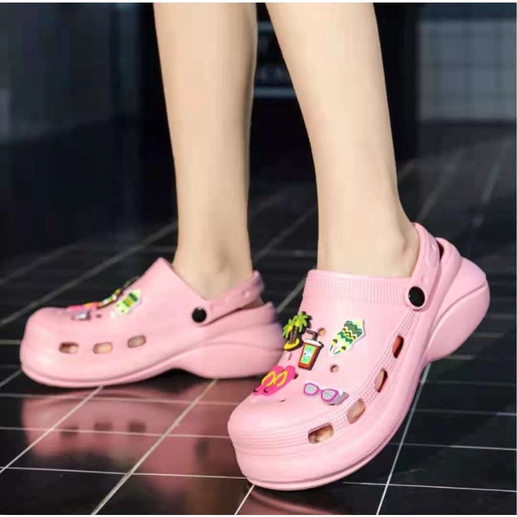 Ripped shoes women's thick-soled all-match increased cute Baotou ...