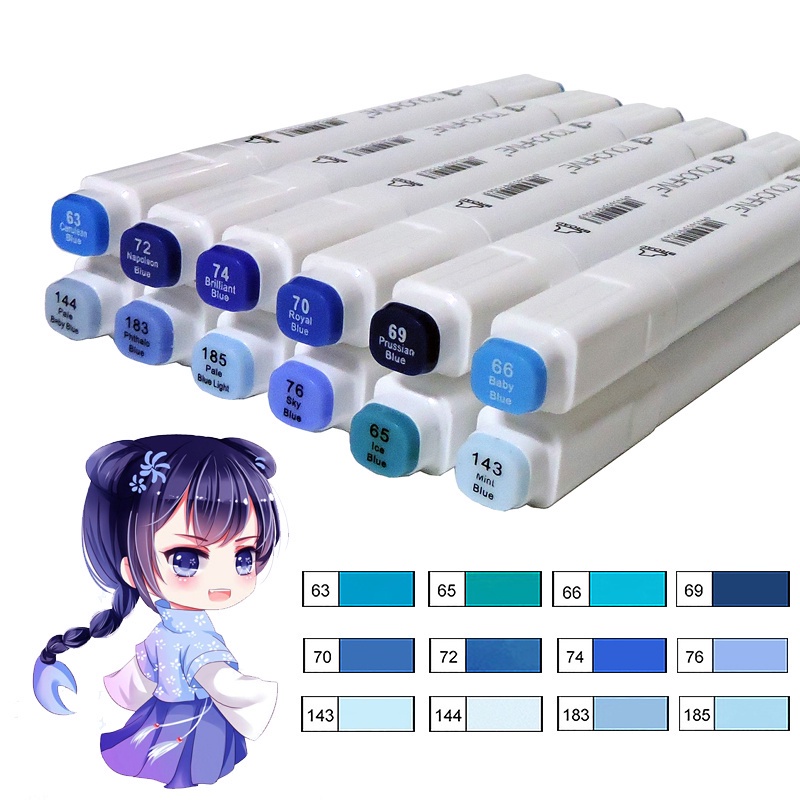 Touchfive 12 Colors Markers Sets for Drawing Painting Sketch Marker Pen ...